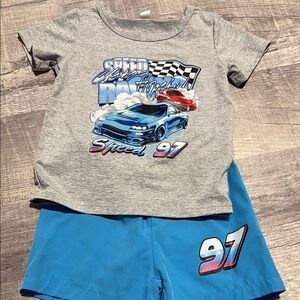 Kids Racing Graphic Tee and Shorts Set